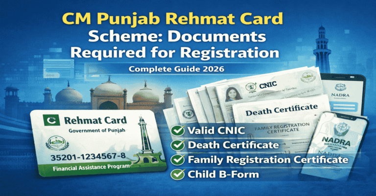 CM Punjab Rehmat Card Scheme: Documents Required for Registration