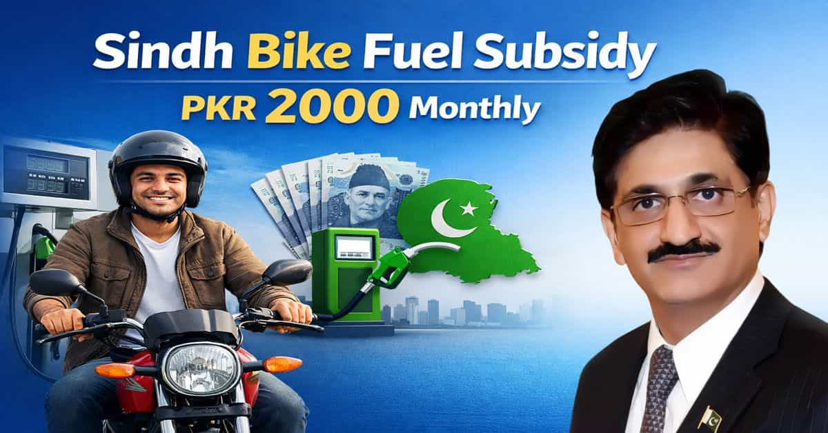 Sindh Bike Fuel Subsidy PKR 2000 Monthly